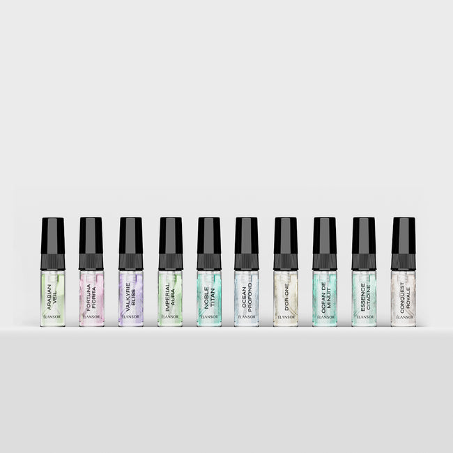 Élansor Discovery Kit | Luxury Perfume & Cologne Sampler Set (10x3ml) — Mini Cologne set