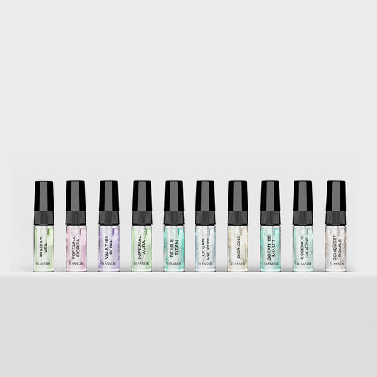 Élansor Discovery Kit | Luxury Perfume & Cologne Sampler Set (10x3ml) — Mini Cologne set