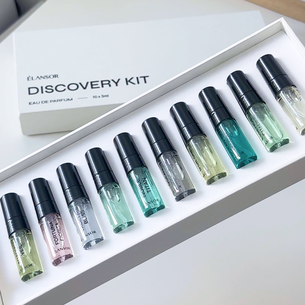Élansor Discovery Kit | Luxury Perfume & Cologne Sampler Set (10x3ml) — Fragrance Sampler Set